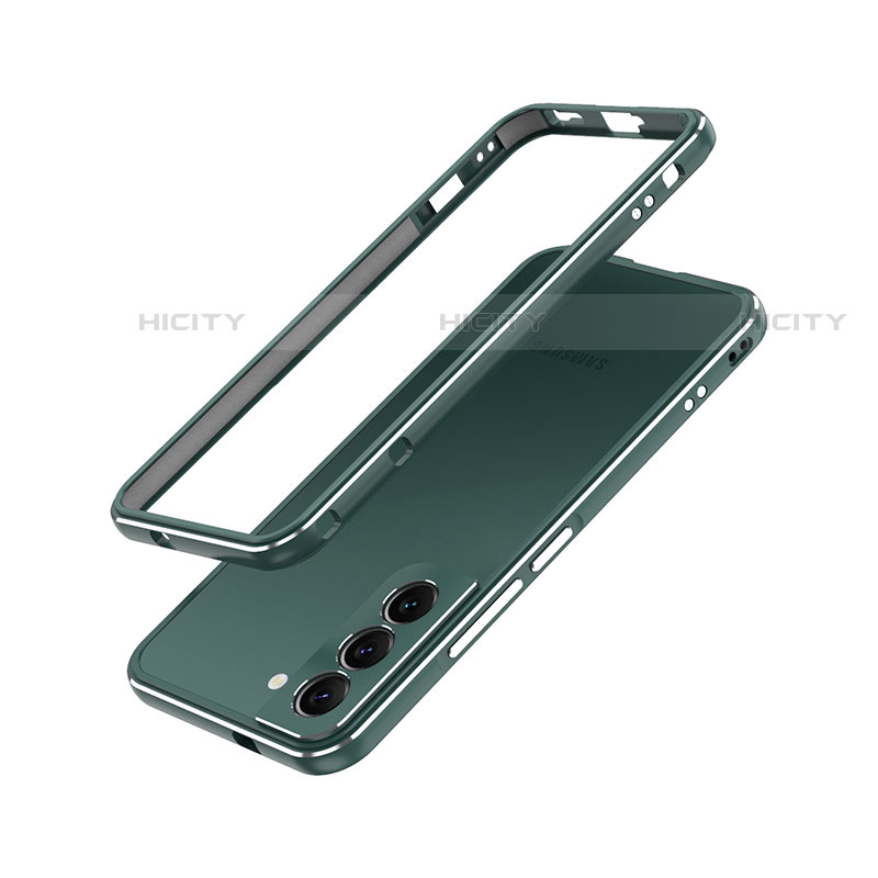 Custodia Lusso Alluminio Laterale Cover A01 per Samsung Galaxy S23 5G Verde