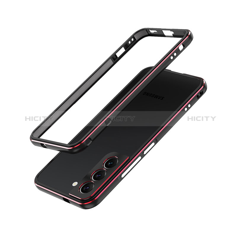 Custodia Lusso Alluminio Laterale Cover A01 per Samsung Galaxy S24 Plus 5G Rosso e Nero