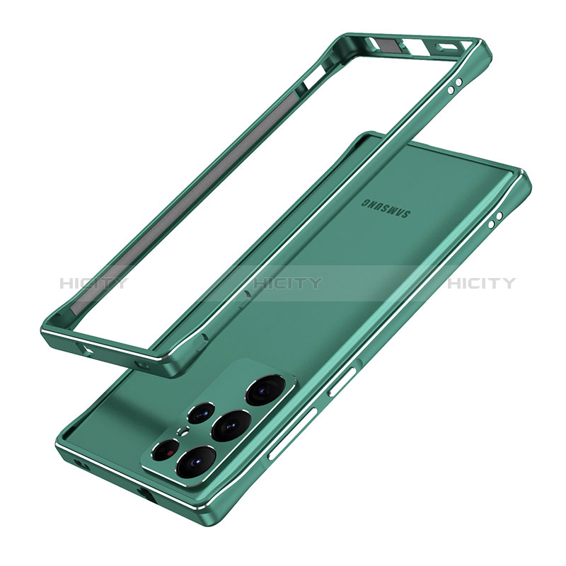 Custodia Lusso Alluminio Laterale Cover A01 per Samsung Galaxy S25 Ultra 5G Verde