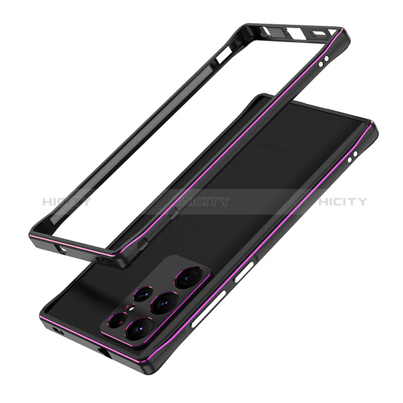 Custodia Lusso Alluminio Laterale Cover A01 per Samsung Galaxy S25 Ultra 5G Viola