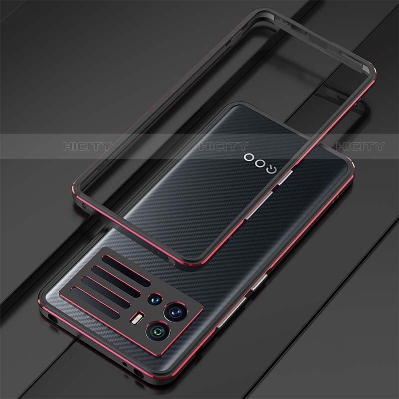 Custodia Lusso Alluminio Laterale Cover A01 per Vivo iQOO 9 Pro 5G Rosso e Nero