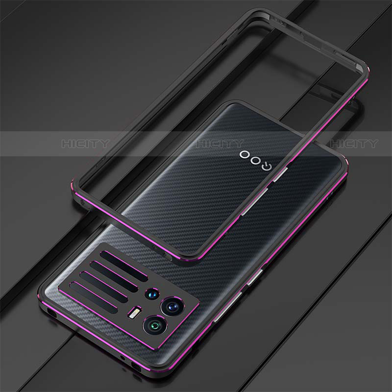 Custodia Lusso Alluminio Laterale Cover A01 per Vivo iQOO 9 Pro 5G Viola