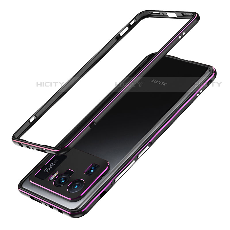 Custodia Lusso Alluminio Laterale Cover A01 per Xiaomi Mi 11 Ultra 5G Viola