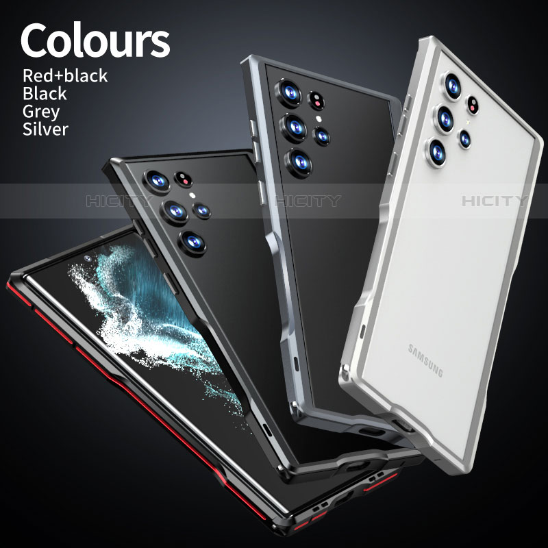 Custodia Lusso Alluminio Laterale Cover A02 per Samsung Galaxy S23 Ultra 5G