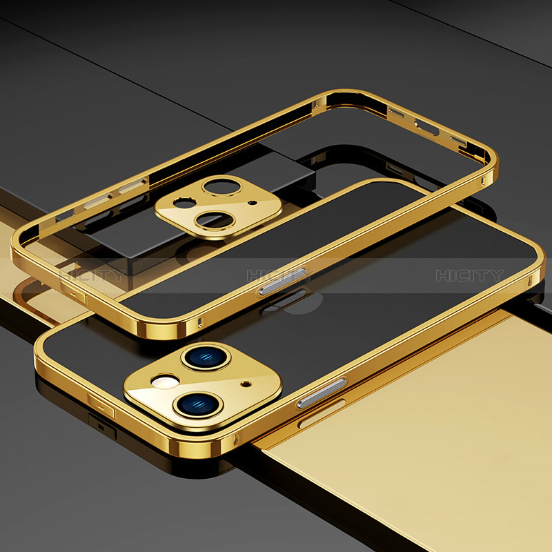 Custodia Lusso Alluminio Laterale Cover A03 per Apple iPhone 15 Plus Oro