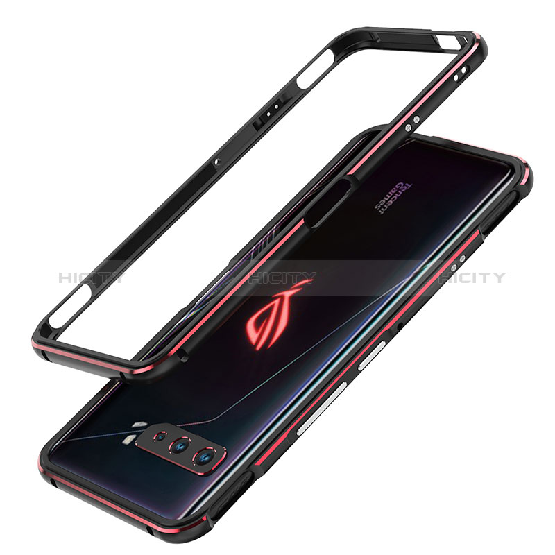 Custodia Lusso Alluminio Laterale Cover JZ1 per Asus ROG Phone 3 Rosso e Nero