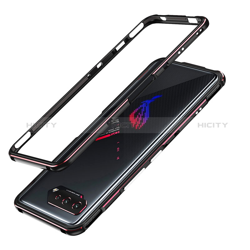 Custodia Lusso Alluminio Laterale Cover JZ1 per Asus ROG Phone 5 Pro Rosso e Nero