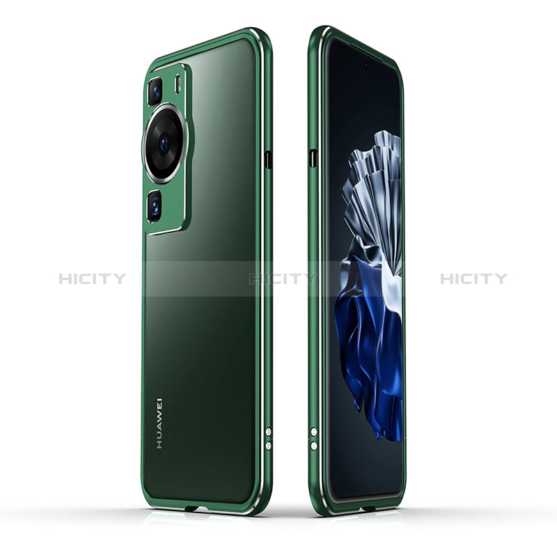 Custodia Lusso Alluminio Laterale Cover JZ1 per Huawei P60 Verde