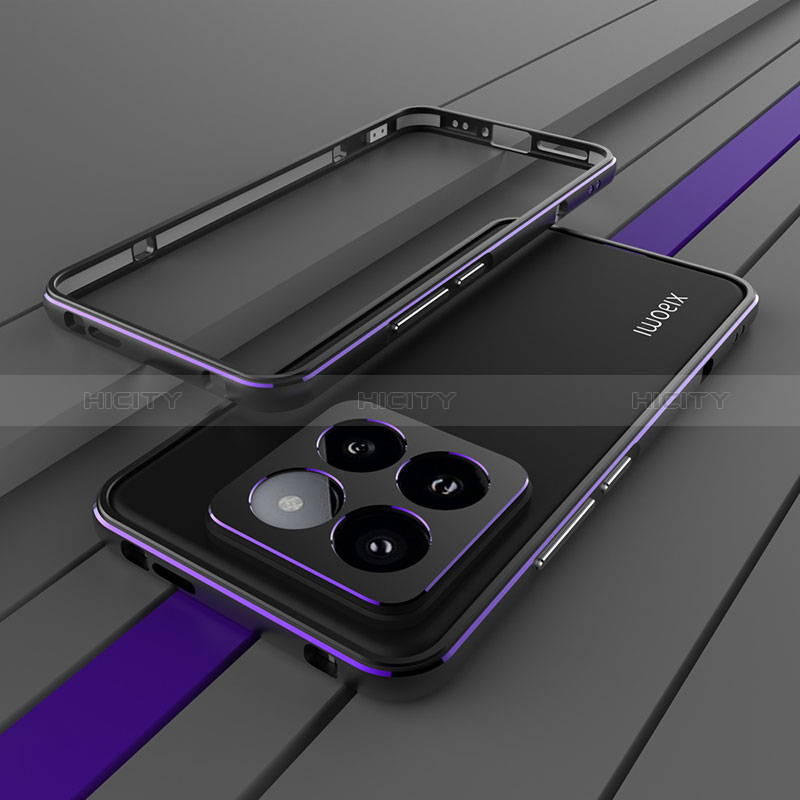 Custodia Lusso Alluminio Laterale Cover JZ2 per Xiaomi Mi 14 Pro 5G Viola