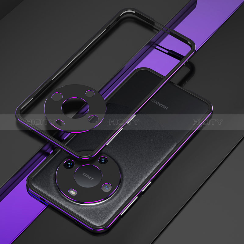 Custodia Lusso Alluminio Laterale Cover JZ4 per Huawei Mate 60 Pro Viola