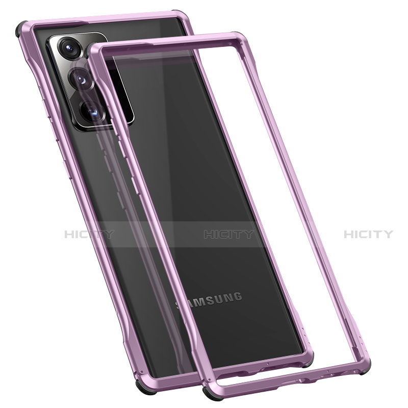 Custodia Lusso Alluminio Laterale Cover N01 per Samsung Galaxy Note 20 Ultra 5G Lavanda