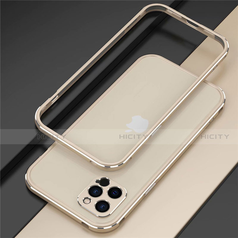 Custodia Lusso Alluminio Laterale Cover N02 per Apple iPhone 12 Pro Oro