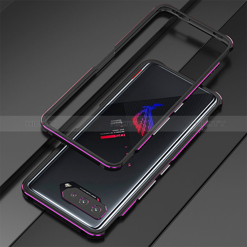 Custodia Lusso Alluminio Laterale Cover per Asus ROG Phone 5 Pro Viola