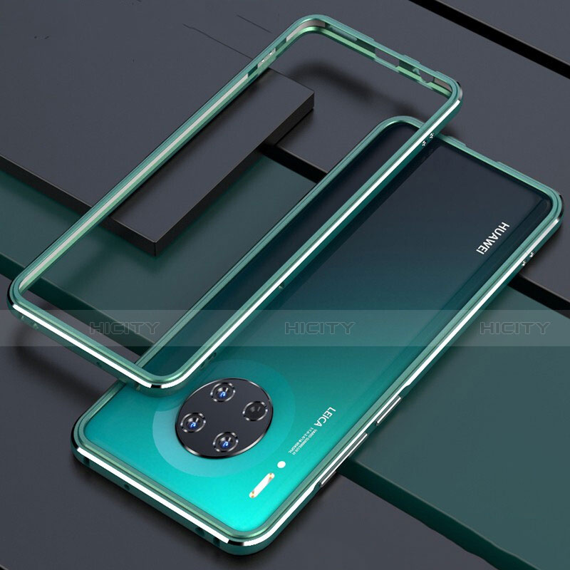 Custodia Lusso Alluminio Laterale Cover per Huawei Mate 30 Ciano