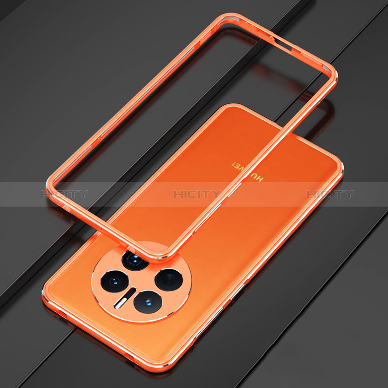 Custodia Lusso Alluminio Laterale Cover per Huawei Mate 50 Pro Arancione