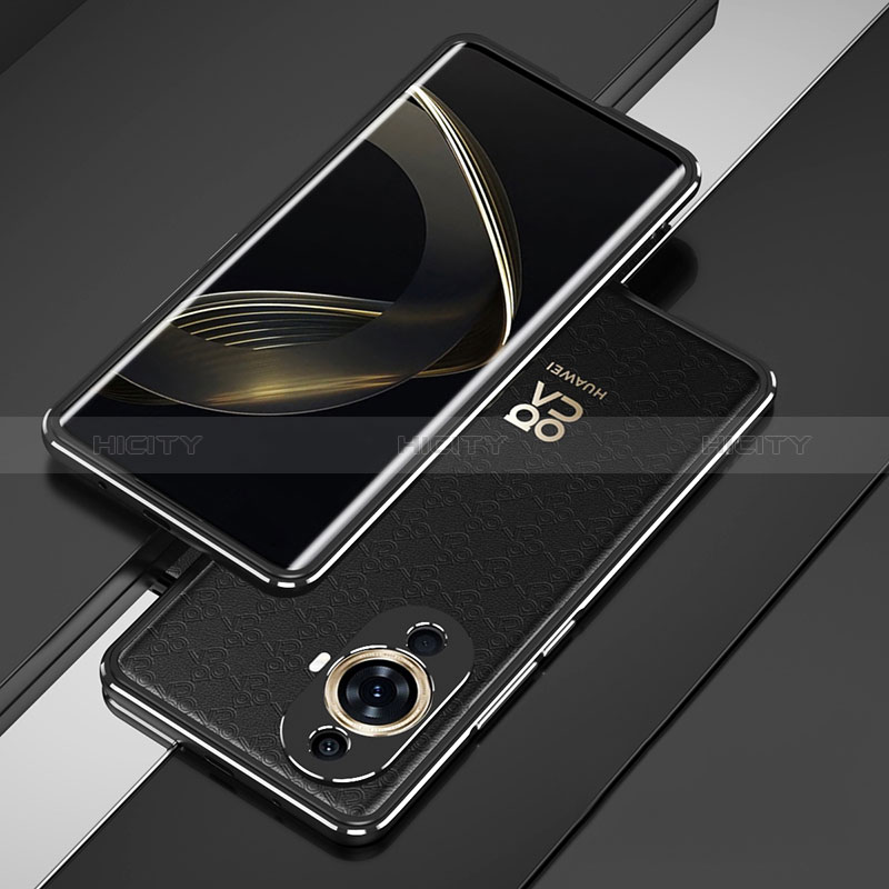 Custodia Lusso Alluminio Laterale Cover per Huawei Nova 11 Nero