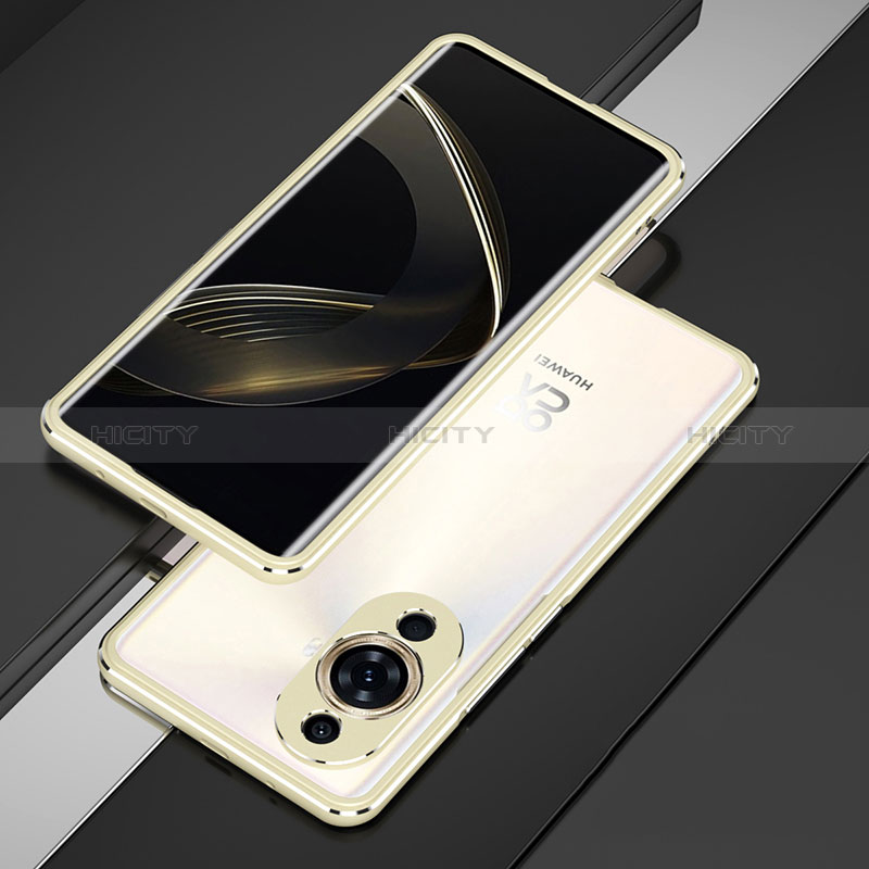 Custodia Lusso Alluminio Laterale Cover per Huawei Nova 11 Oro