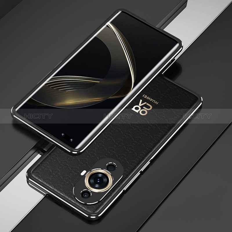 Custodia Lusso Alluminio Laterale Cover per Huawei Nova 11 Pro Nero