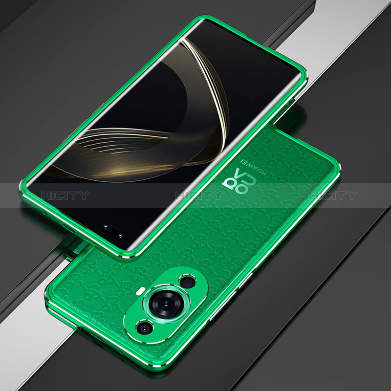 Custodia Lusso Alluminio Laterale Cover per Huawei Nova 11 Pro Verde