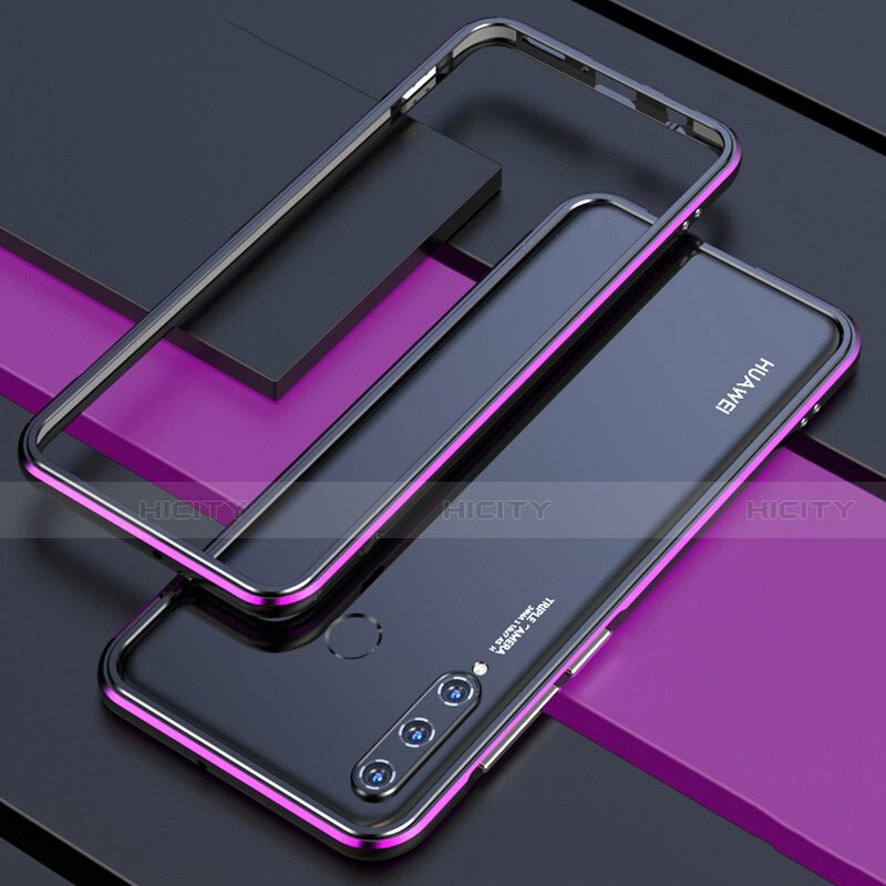 Custodia Lusso Alluminio Laterale Cover per Huawei Nova 4e Viola