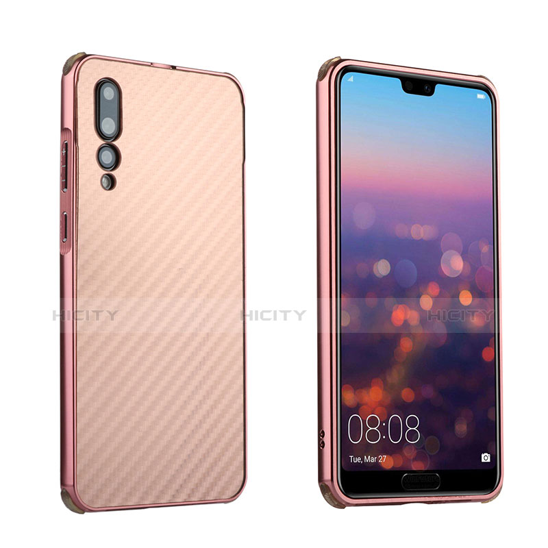 Custodia Lusso Alluminio Laterale Cover per Huawei P20 Pro Oro Rosa