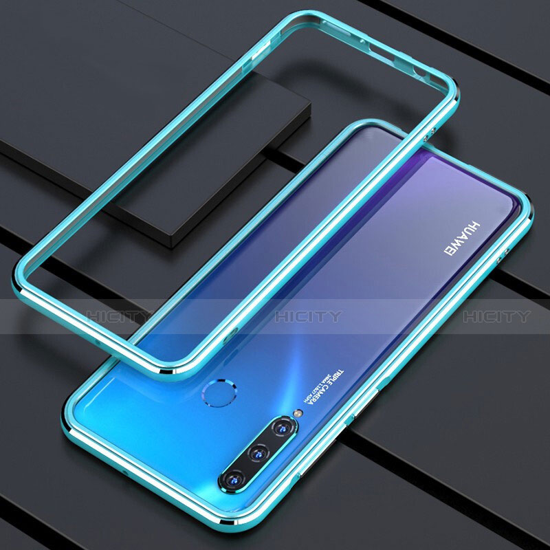 Custodia Lusso Alluminio Laterale Cover per Huawei P30 Lite Blu