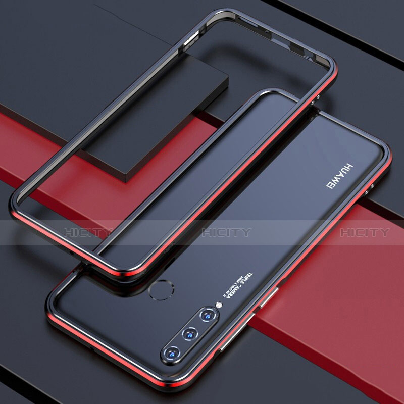 Custodia Lusso Alluminio Laterale Cover per Huawei P30 Lite New Edition Rosso