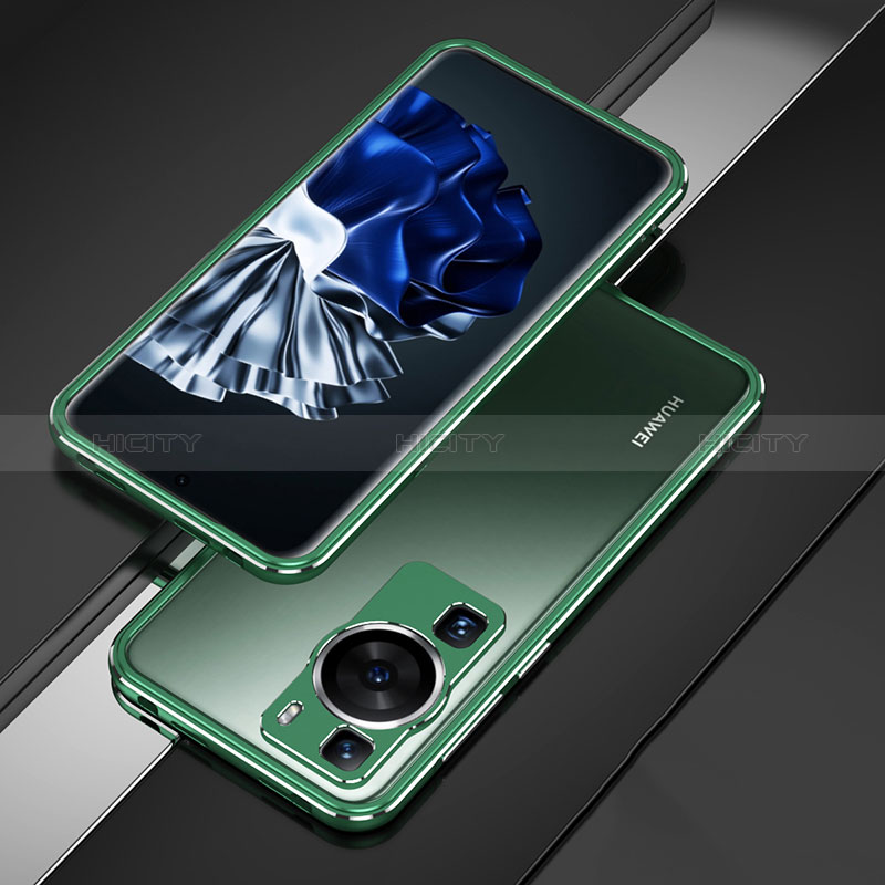 Custodia Lusso Alluminio Laterale Cover per Huawei P60 Pro Verde