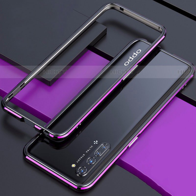 Custodia Lusso Alluminio Laterale Cover per Oppo Find X2 Lite Viola