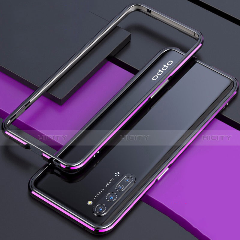 Custodia Lusso Alluminio Laterale Cover per Oppo K7 5G Viola