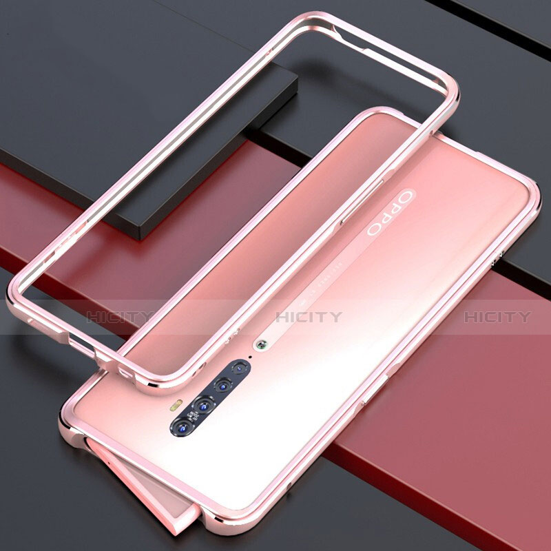 Custodia Lusso Alluminio Laterale Cover per Oppo Reno2 Rosa