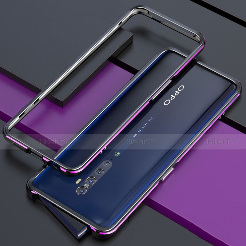 Custodia Lusso Alluminio Laterale Cover per Oppo Reno2 Viola