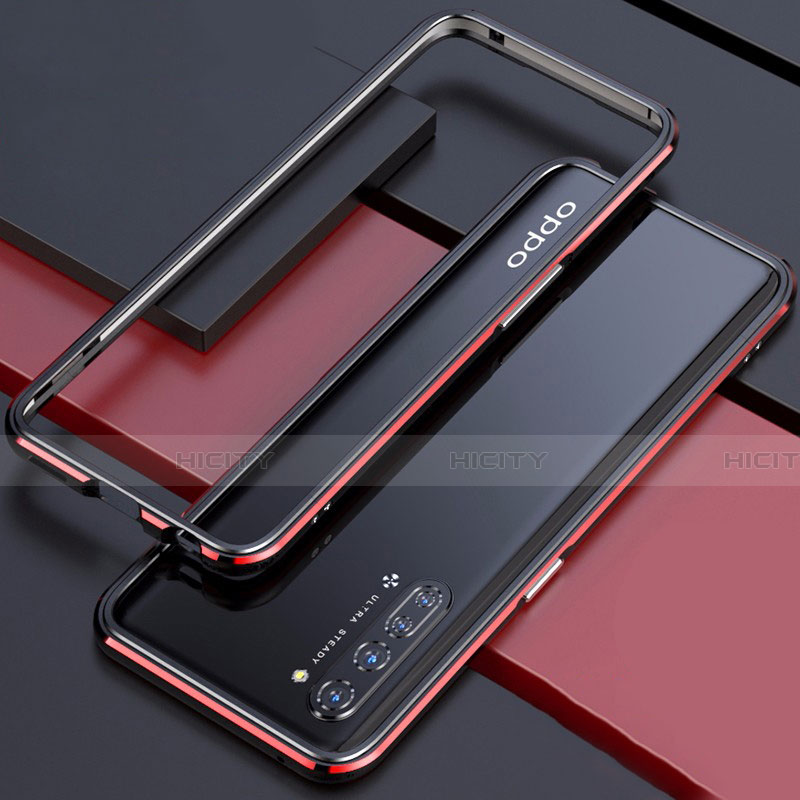 Custodia Lusso Alluminio Laterale Cover per Oppo Reno3 Rosso