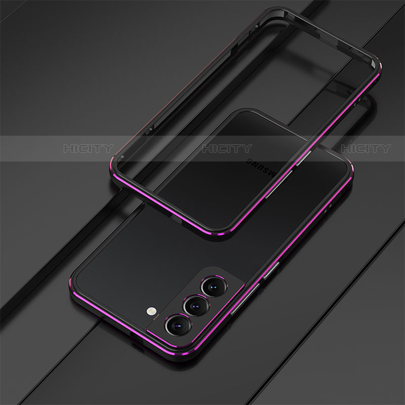 Custodia Lusso Alluminio Laterale Cover per Samsung Galaxy S21 FE 5G Viola