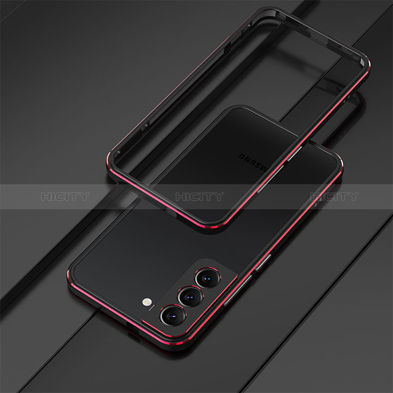 Custodia Lusso Alluminio Laterale Cover per Samsung Galaxy S24 5G Rosso e Nero