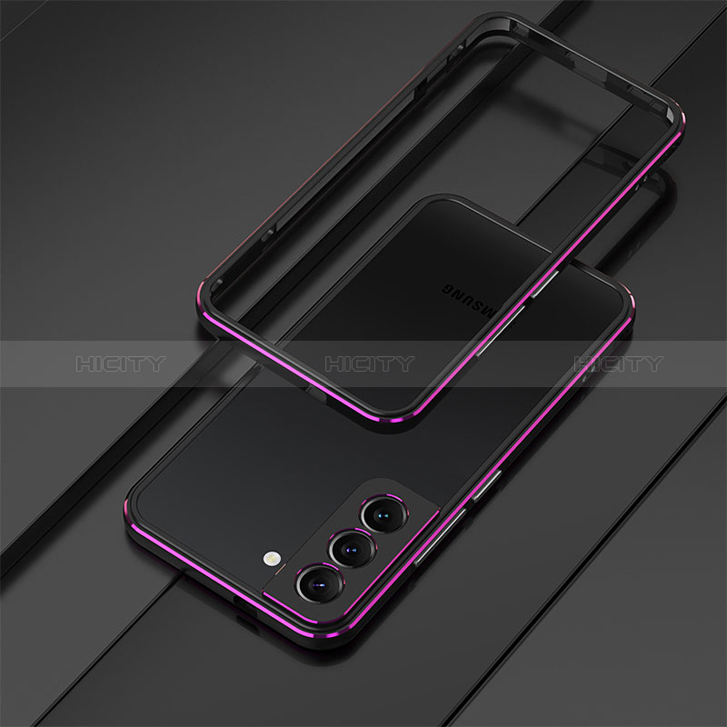 Custodia Lusso Alluminio Laterale Cover per Samsung Galaxy S24 5G Viola