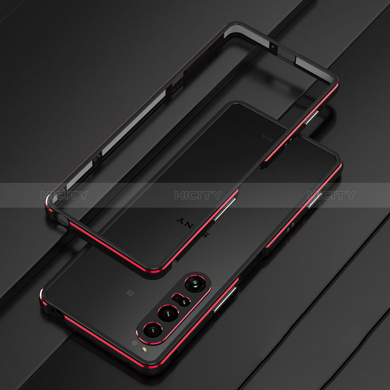 Custodia Lusso Alluminio Laterale Cover per Sony Xperia 1 IV Rosso