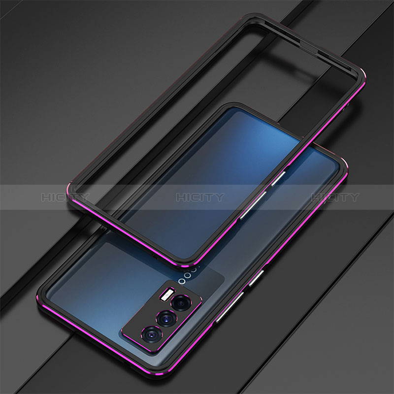 Custodia Lusso Alluminio Laterale Cover per Vivo iQOO 7 India 5G Viola