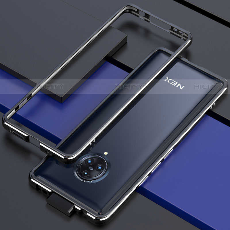 Custodia Lusso Alluminio Laterale Cover per Vivo Nex 3 Argento e Nero