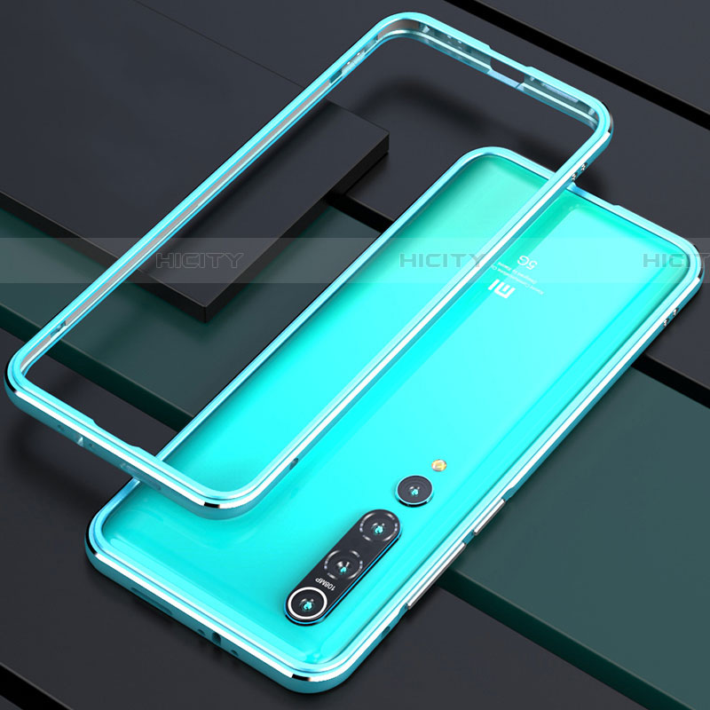 Custodia Lusso Alluminio Laterale Cover per Xiaomi Mi 10 Ciano