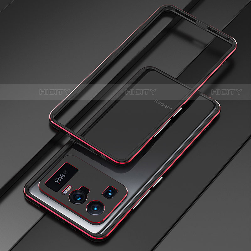 Custodia Lusso Alluminio Laterale Cover per Xiaomi Mi 11 Ultra 5G Rosso e Nero