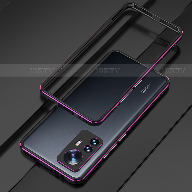 Custodia Lusso Alluminio Laterale Cover per Xiaomi Mi 12S 5G Viola