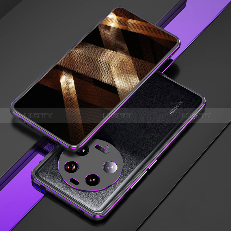 Custodia Lusso Alluminio Laterale Cover per Xiaomi Mi 13 Ultra 5G Viola