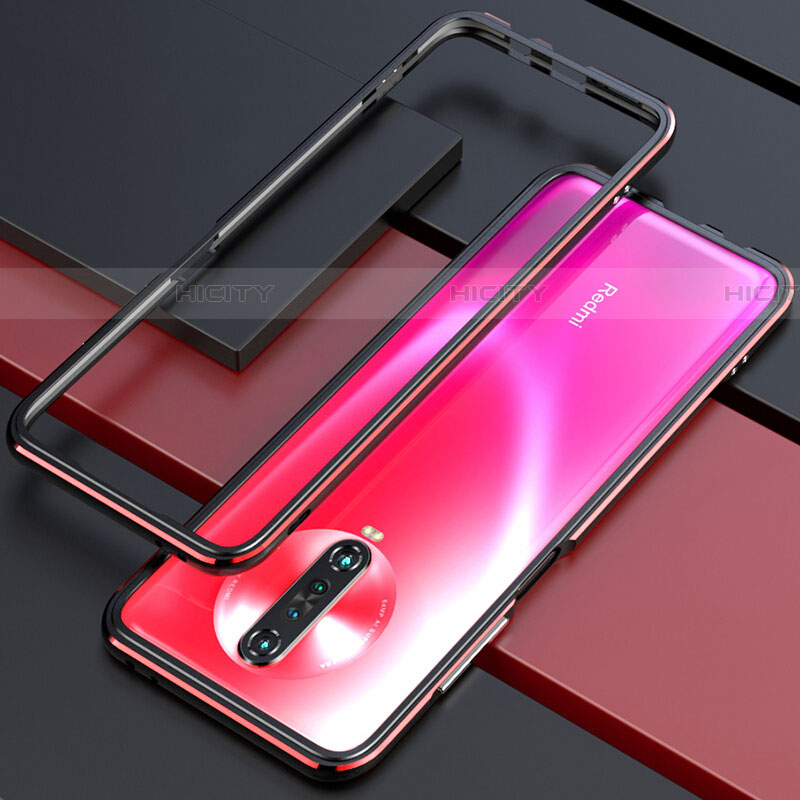 Custodia Lusso Alluminio Laterale Cover per Xiaomi Poco X2 Rosso e Nero