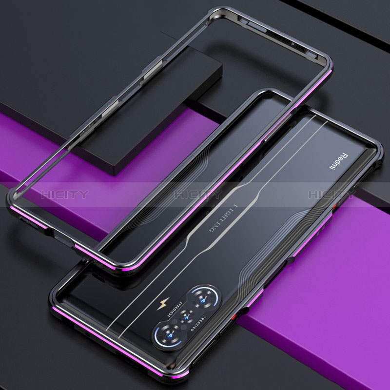 Custodia Lusso Alluminio Laterale Cover per Xiaomi Redmi K40 Gaming 5G Viola