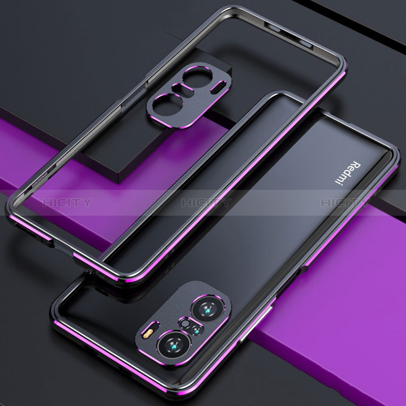 Custodia Lusso Alluminio Laterale Cover S01 per Xiaomi Mi 11i 5G Viola