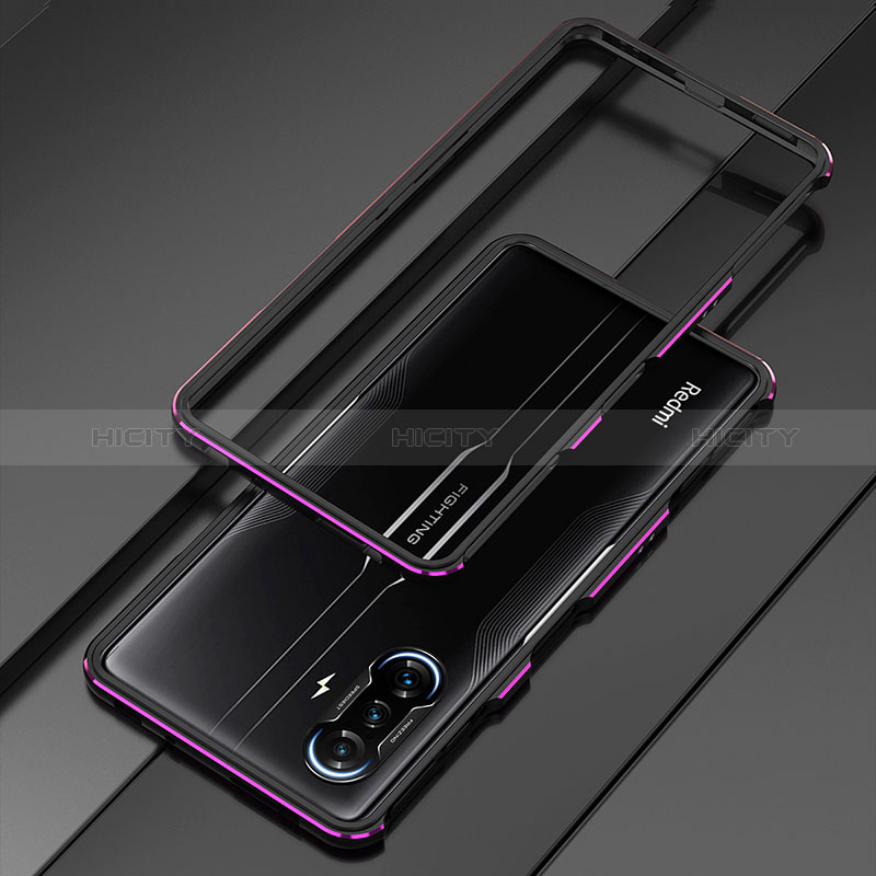 Custodia Lusso Alluminio Laterale Cover S01 per Xiaomi Poco F3 GT 5G Viola