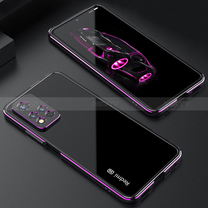 Custodia Lusso Alluminio Laterale Cover S01 per Xiaomi Poco X4 NFC Viola