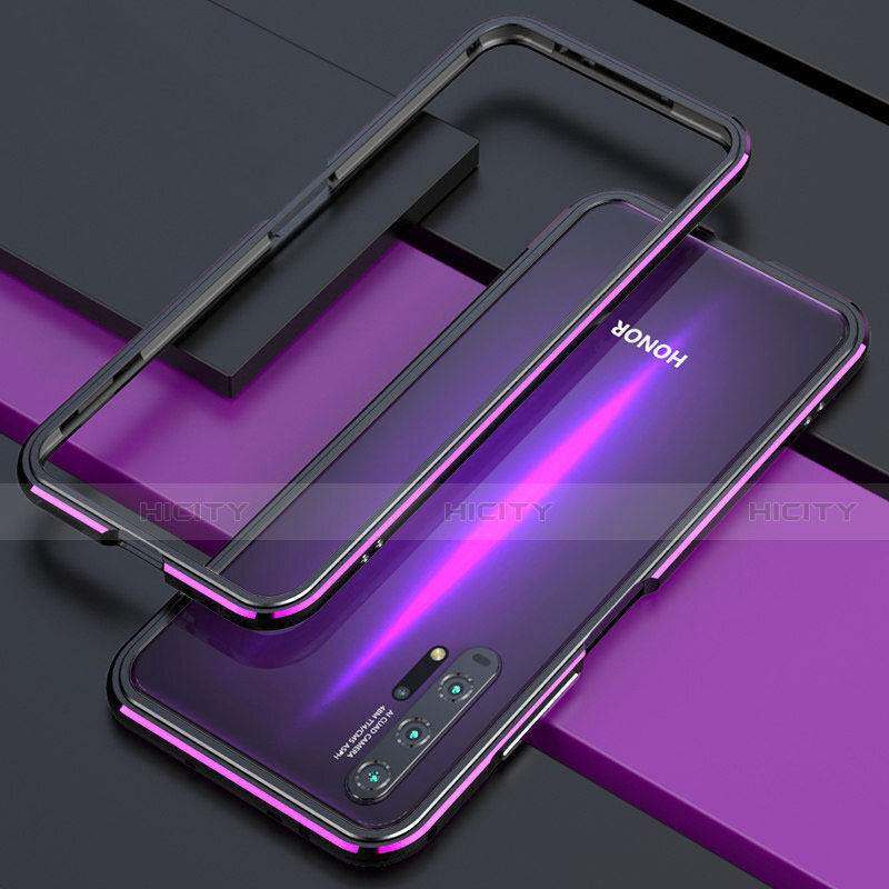 Custodia Lusso Alluminio Laterale Cover T01 per Huawei Honor 20 Pro Viola