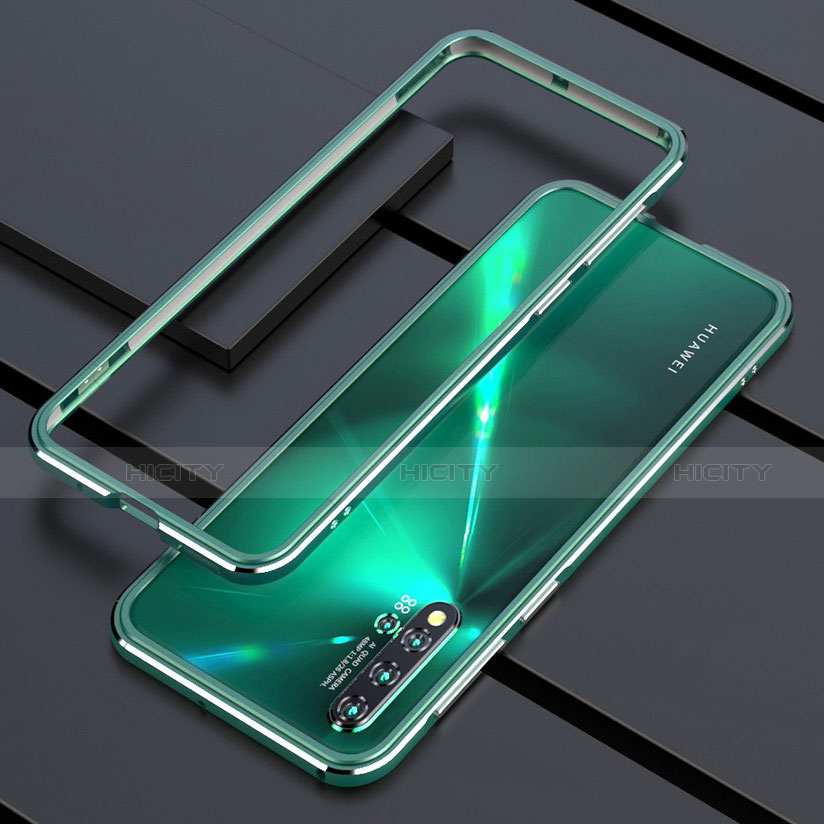 Custodia Lusso Alluminio Laterale Cover T01 per Huawei Nova 5 Pro Verde